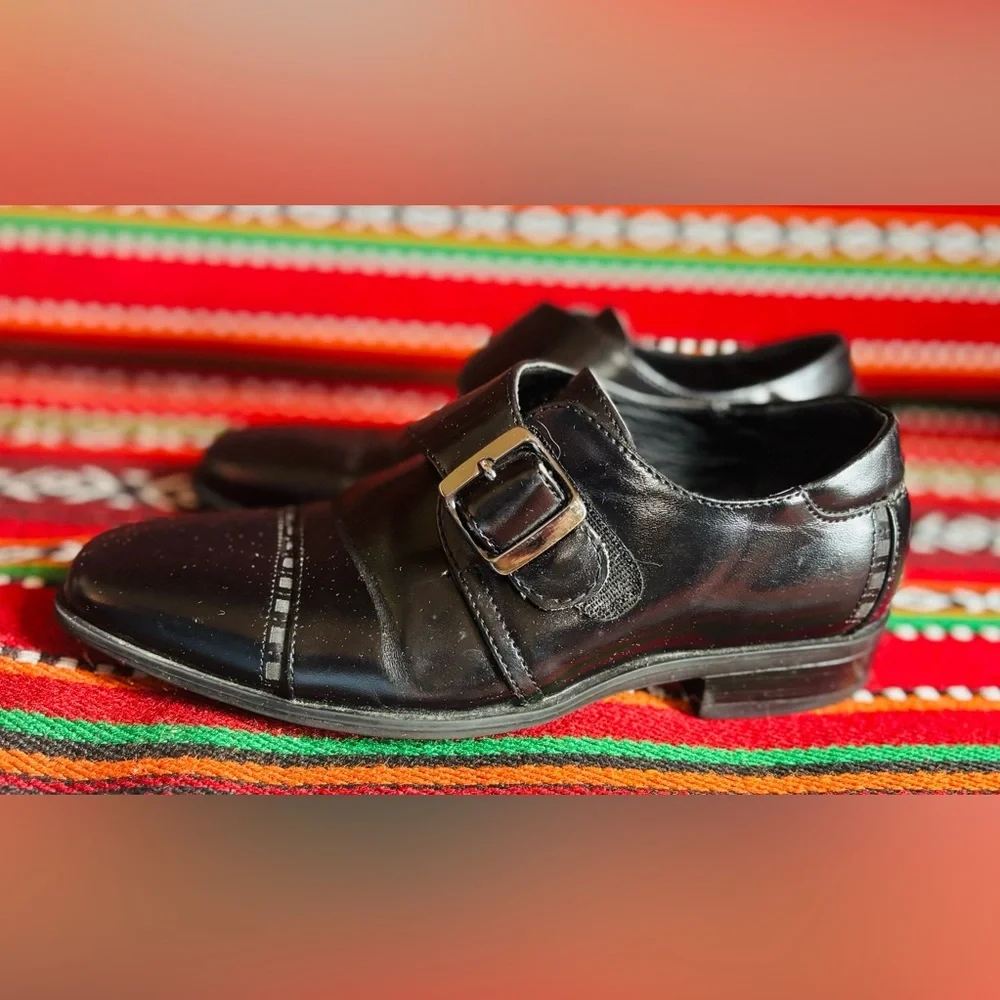 Stacey Adams KIDS DESMOND  Cap Toe Monk Strap Size 2.5